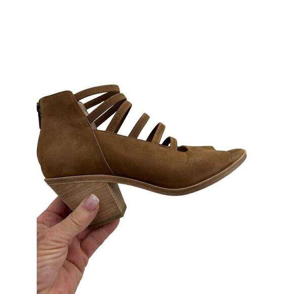 Eileen Fisher Booties Womens 10 James Strappy Sienna Tan Ankle Open Toe Shoes - Picture 6 of 16